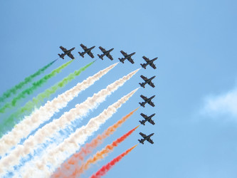 Итальянская демонстрационная команда Frecce Tricolori на авиасалоне в Москве - EOS_Canon