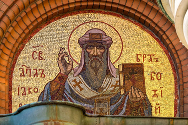 Мозаика Апостол Иаков, Валерий Иосифович Отмар, восточный фасад, апсида (апсидная стенка), Храм Воскресения Христова (Спас на Крови), Санкт-Петербург, наб. Канала Грибоедова, 2Б - donsun