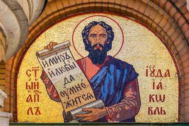 Мозаика Апостол Иуда Иаковлев, Николай Николаевич Бунин, восточный фасад, апсида (апсидная стенка), Храм Воскресения Христова (Спас на Крови), Санкт-Петербург, наб. Канала Грибоедова, 2Б - donsun