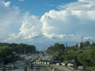 Ремонт дороги и установка моста. Христофоровка, Трасса Южно-сахалинск - Корсаков. Сахалин. Road repairs and bridge installation. Khristoforovka, Yuzhno-Sakhalinsk- Korsakov highway. Sakhalin. (Marka) - marka