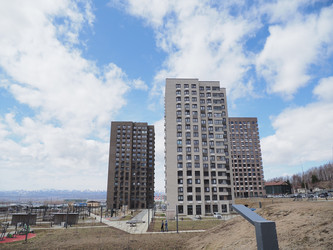 Строительство микрорайона Уюн. Южно-Сахалинск. Сахалин. Construction of the Uyun microdistrict. Yuzhno-Sakhalinsk. Sakhalin. (Marka) - marka