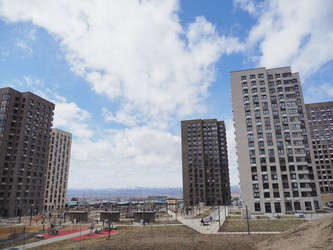 Строительство микрорайона Уюн. Южно-Сахалинск. Сахалин. Construction of the Uyun microdistrict. Yuzhno-Sakhalinsk. Sakhalin. (Marka) - marka
