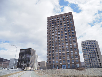 Строительство микрорайона Уюн. Южно-Сахалинск. Сахалин. Construction of the Uyun microdistrict. Yuzhno-Sakhalinsk. Sakhalin. (Marka) - marka